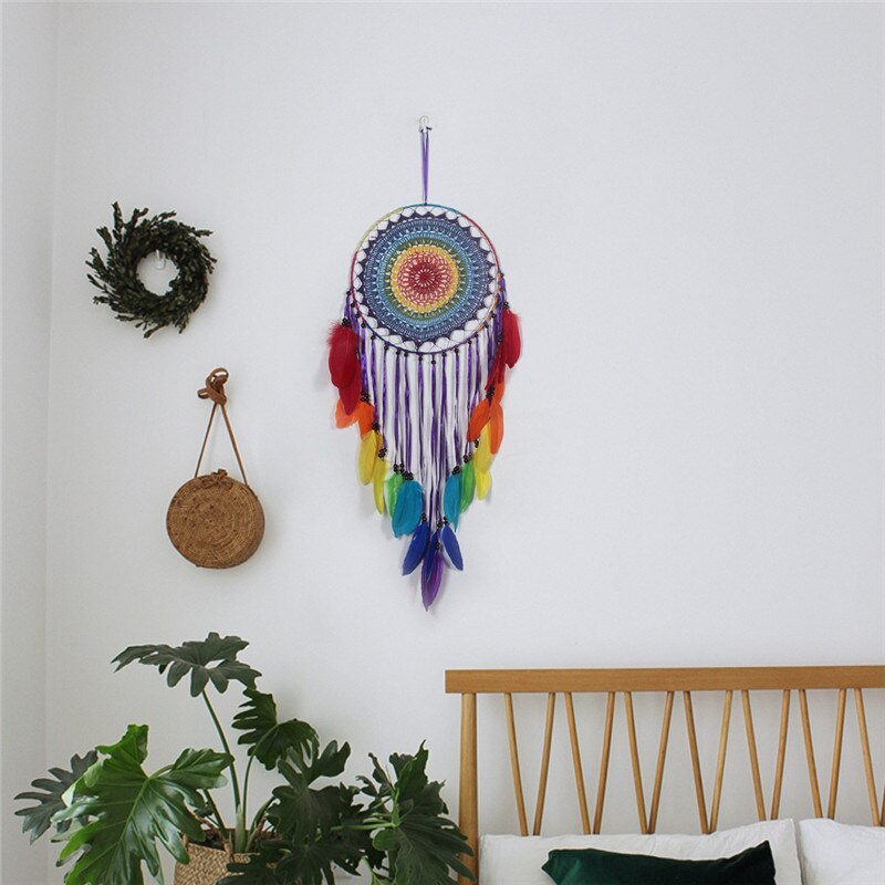 Pompon piume arcobaleno