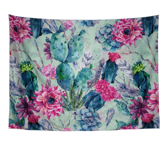 Arazzo Cactus e fiori rosa