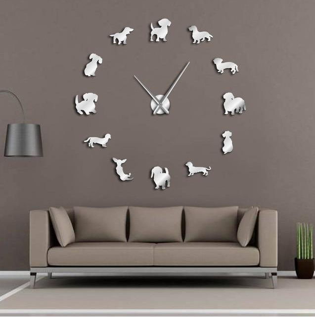 Orologio da parete Silhouette dodici cani