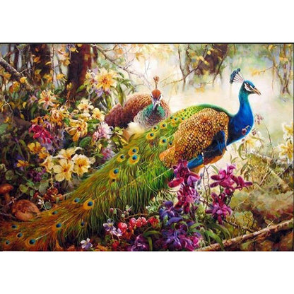 Quadro pavone a mano
