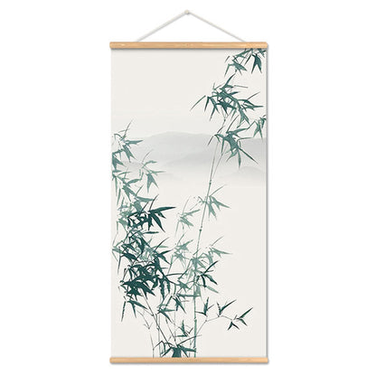 Adesivo murale Acquarello asiatico bamboo fiori