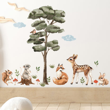 Adesivo murale Albero e animali