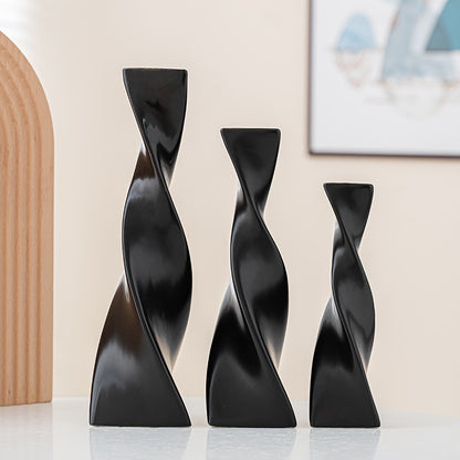 Set tre vasi bianco e nero