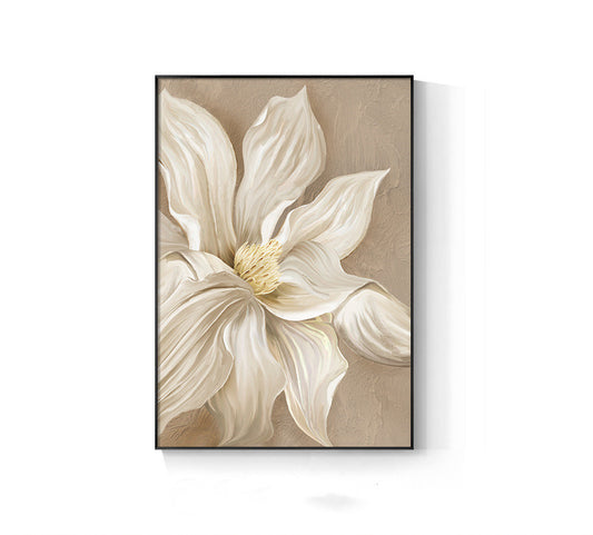 Quadro su tela Fiori color crema