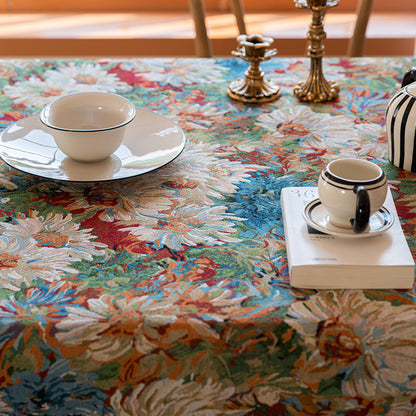 Tovaglia fiori cotone-lino