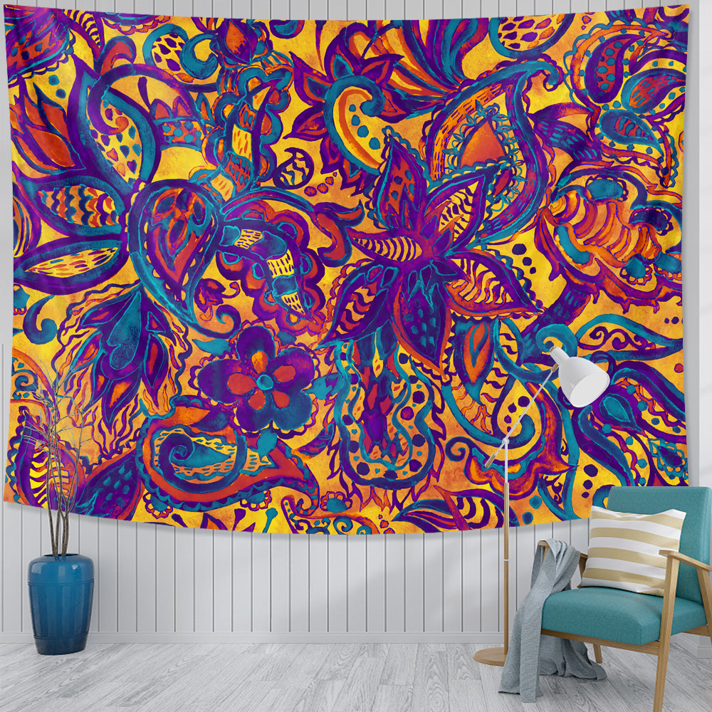 Arazzo Funghi visi pop art arcobaleno