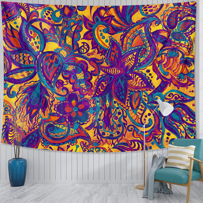 Arazzo Funghi visi pop art arcobaleno