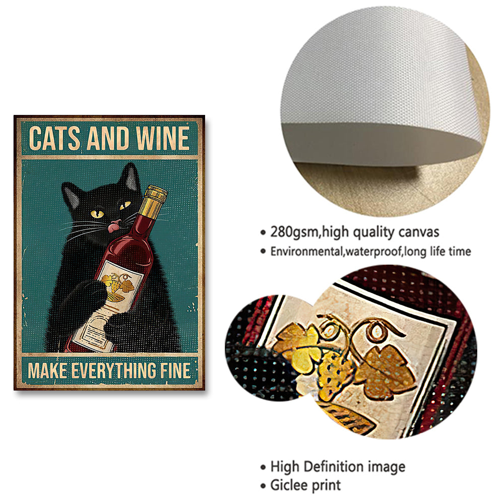 Poster Gatto e Vino