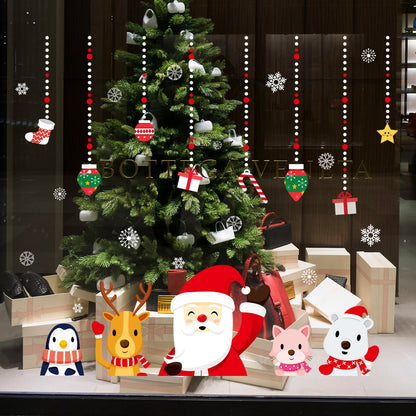 Adesivo murale Babbo Natale con decorazioni
