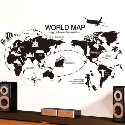 Adesivo Murale Mappa Mundi Nera