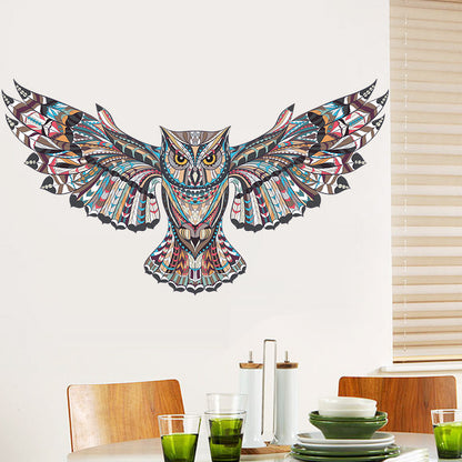 Adesivo murale Gufo mandala geometrico ali spiegate