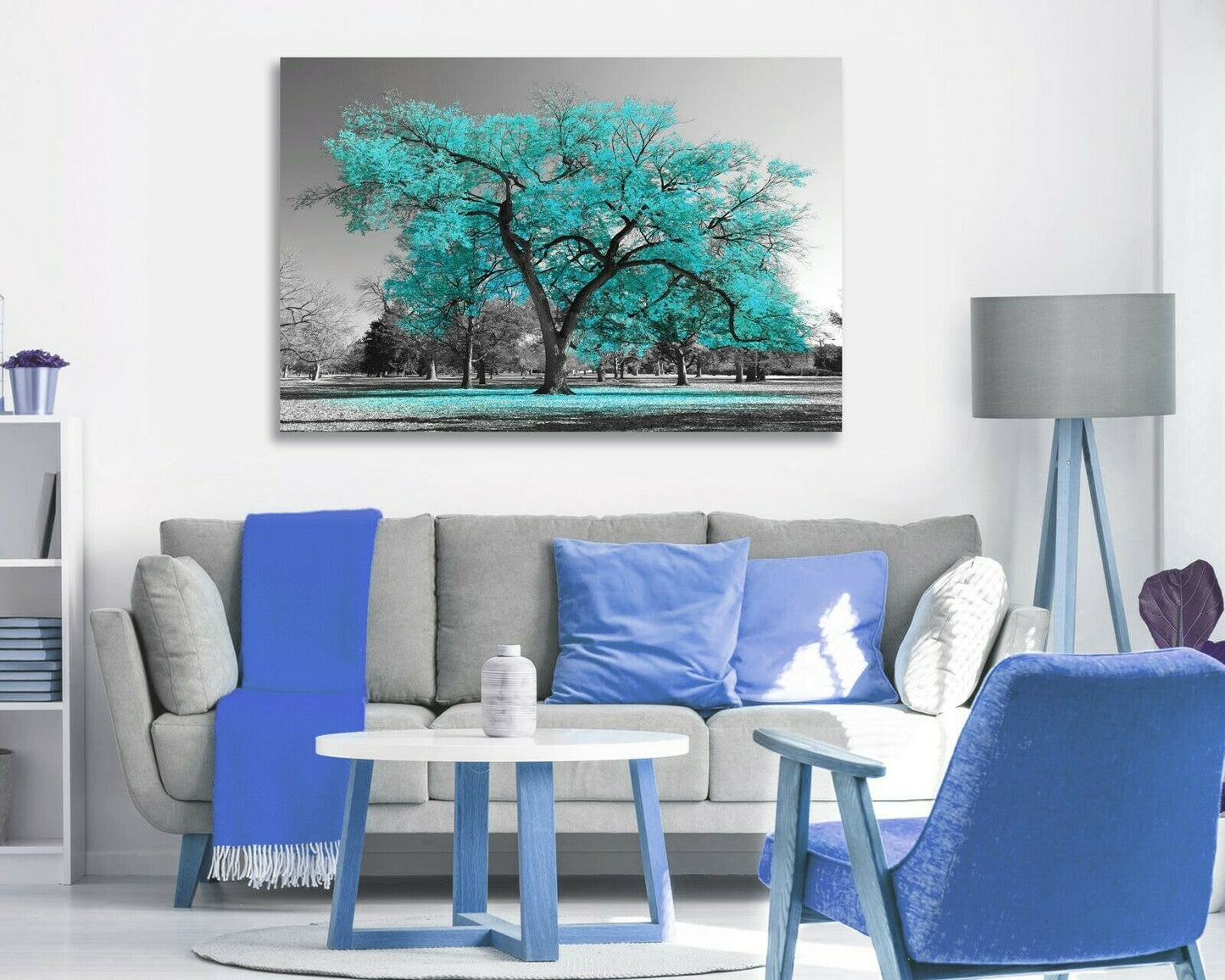 Quadro Albero Azzurro