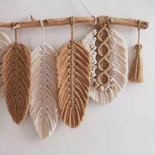 Arazzo Macramé geometrico con tassels