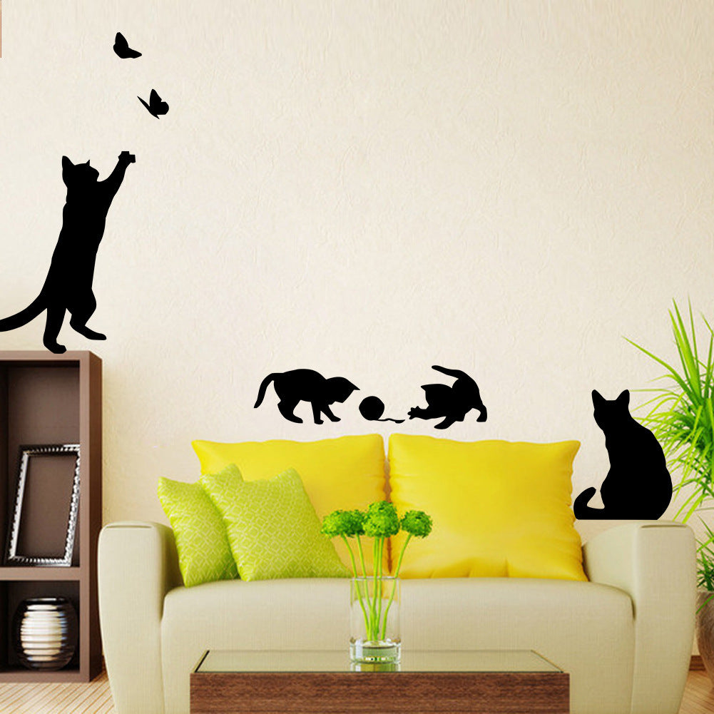 Sticker gatto farfalle