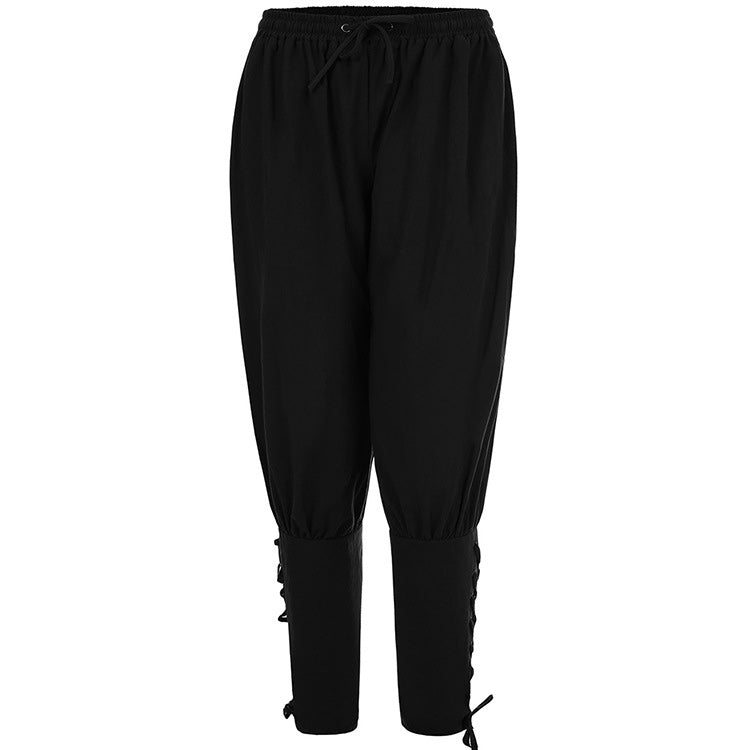 Pantaloni medievali in cotone e lino