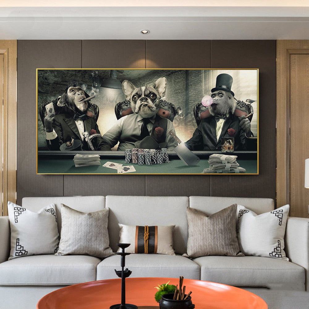 Quadro scimmie e cani