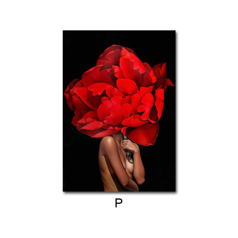 Quadro su tela Ragazza con petali