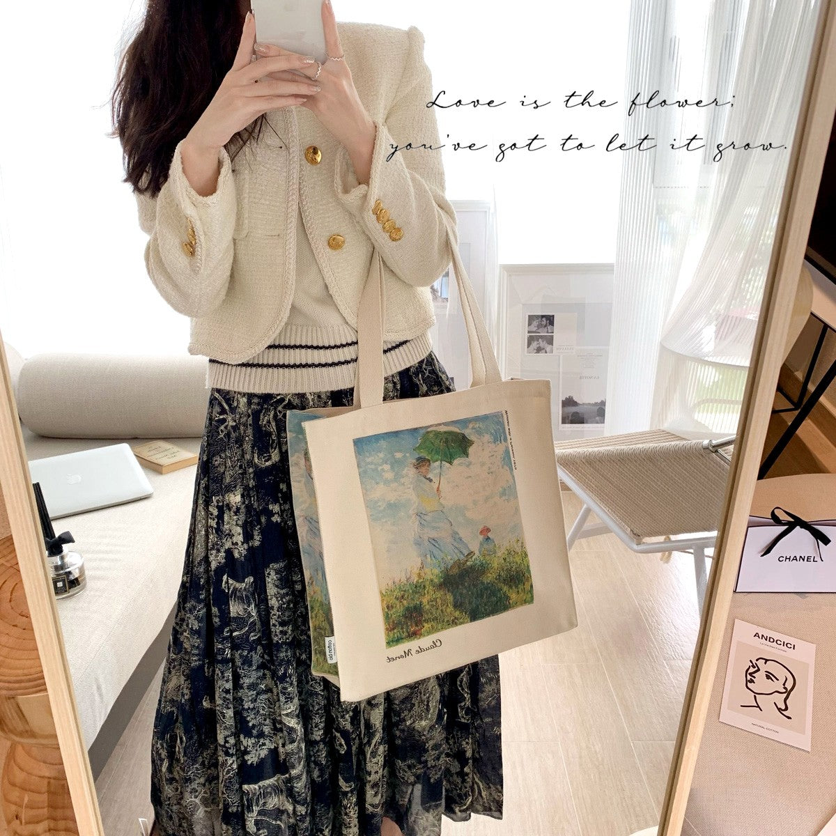 Borsa di tela con zip