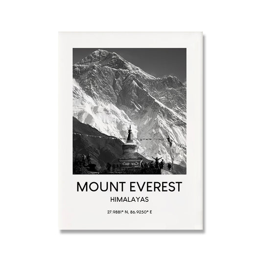 Quadro su tela Monte Everest e monastero
