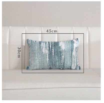 Cuscino rettangolare blu tessuto striato