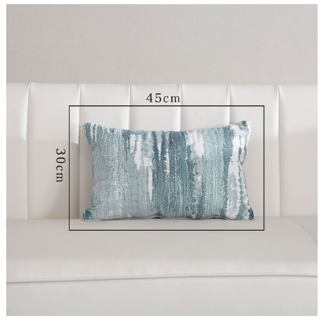 Cuscino rettangolare blu tessuto striato