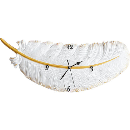 Orologio da parete Piuma bianca disegnata