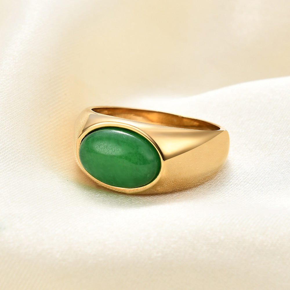 Anello acciaio mosaico pietra naturale