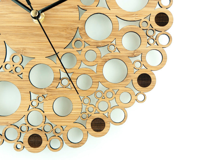 Orologio da parete Legno cerchi forati