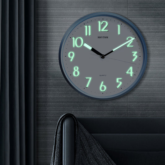 Orologio cassa blu numeri neon verde