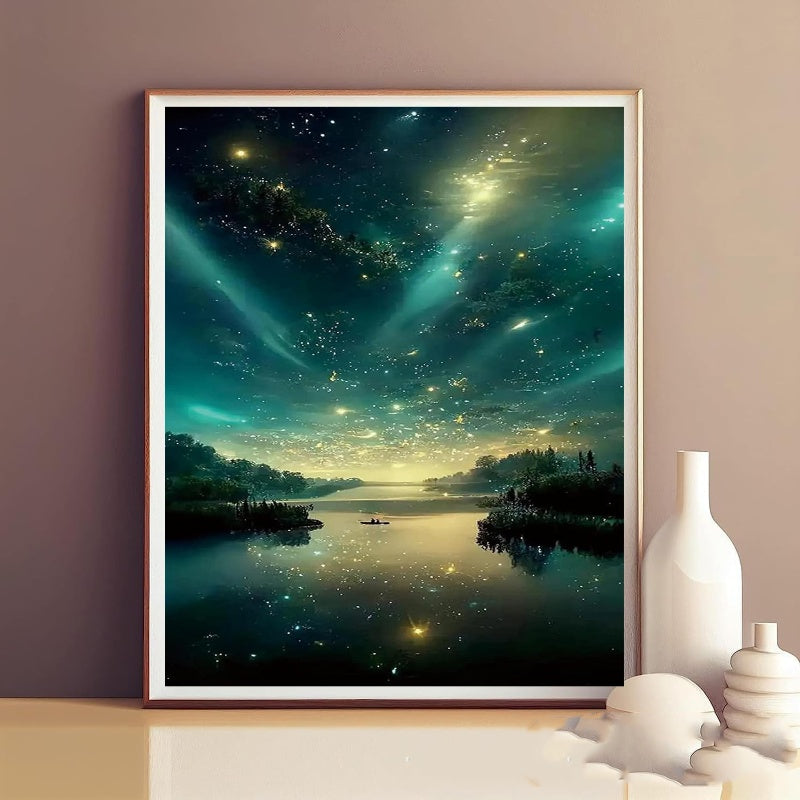 Quadro diamanti notte marina