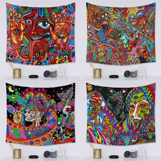 Arazzo Pattern psicodelico multicolore