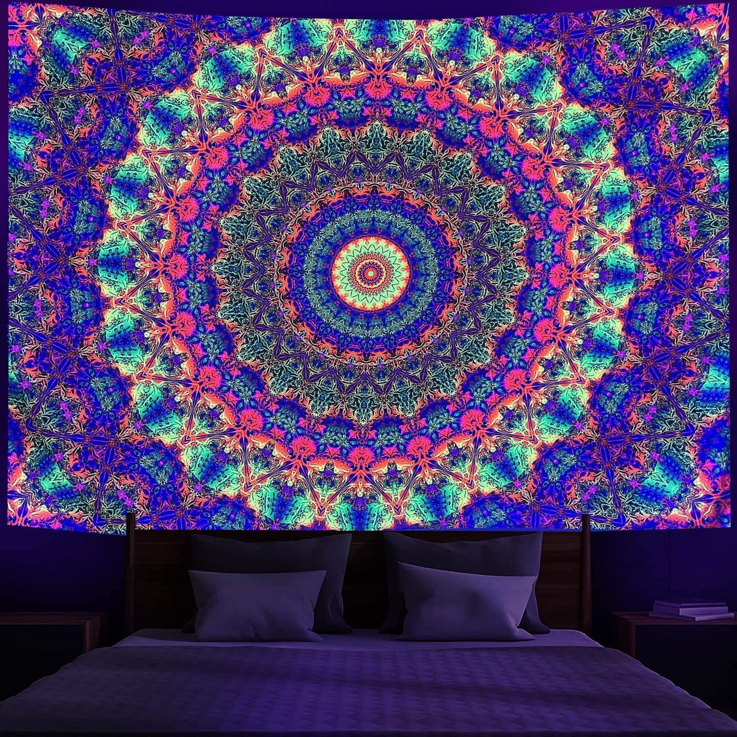 Arazzo mandala neon