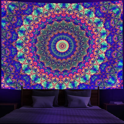 Arazzo mandala neon