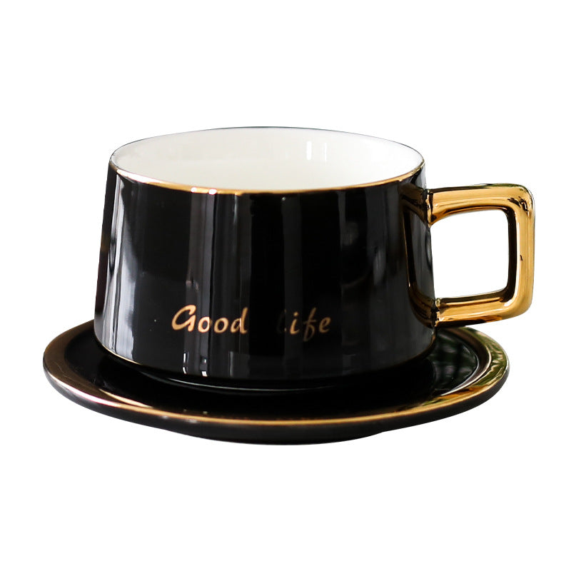 Tazza caffè con piattino oro