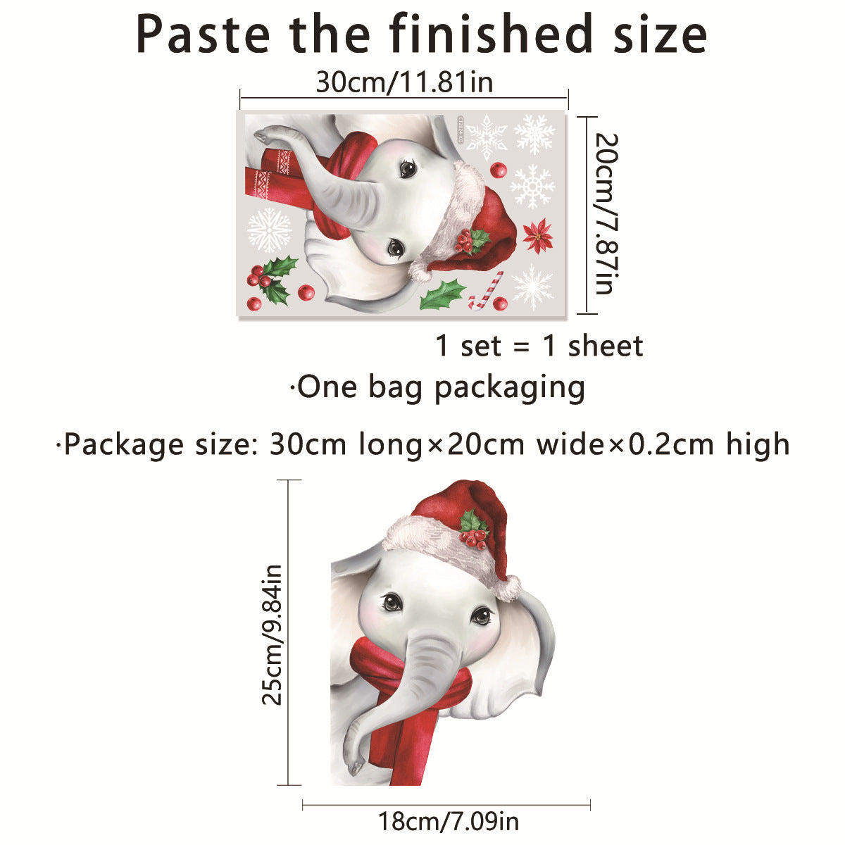 Adesivo animali natale