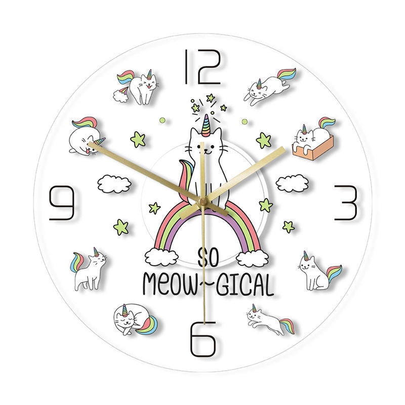 Orologio da parete Unicorni e arcobaleno