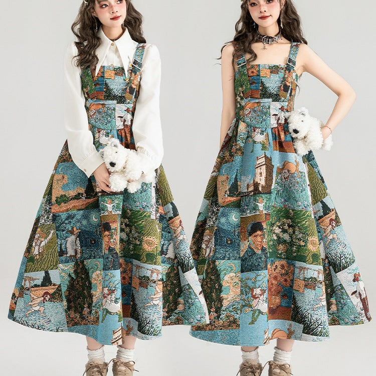 Vestito jacquard con spallina