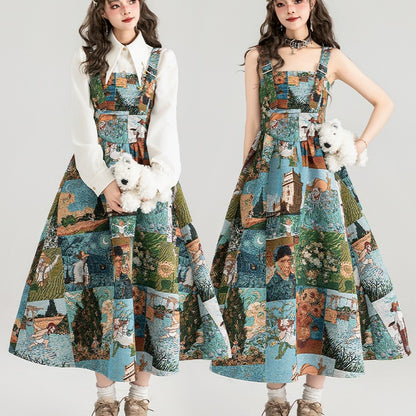 Vestito jacquard con spallina