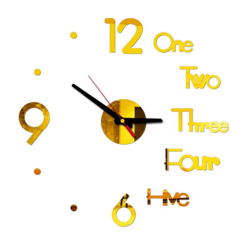 Orologio da parete Gold numeri scritti