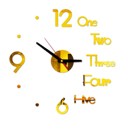 Orologio da parete Gold numeri scritti