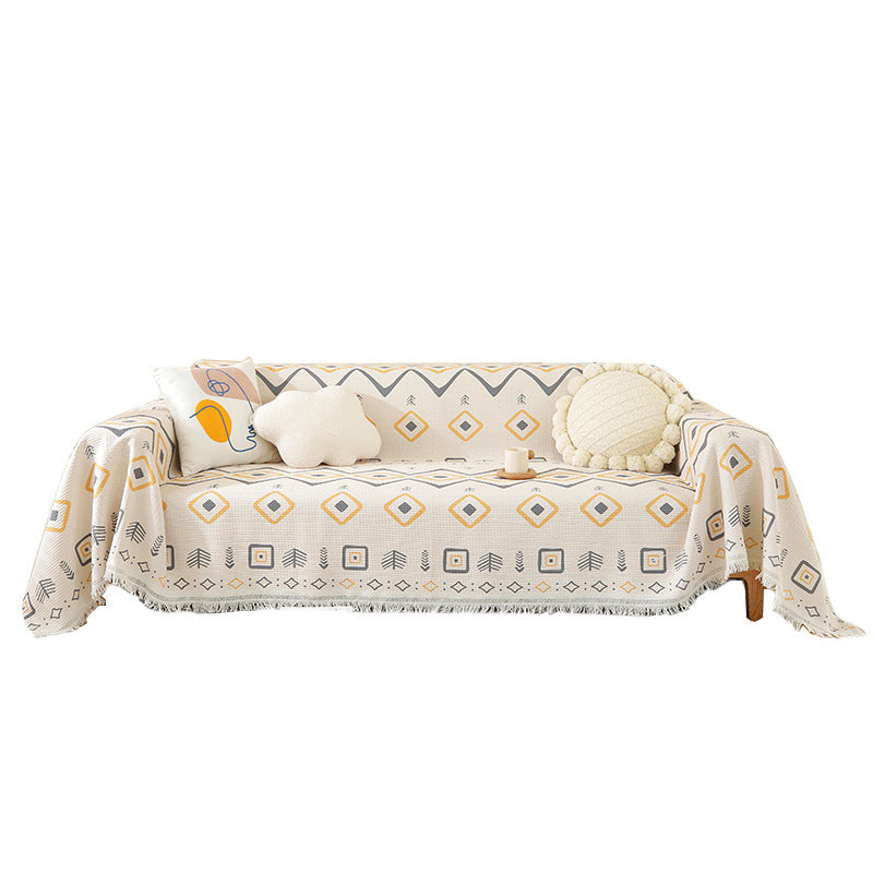 Plaid divano beige pattern geometrico