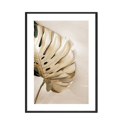 Poster foglie verdi e oro