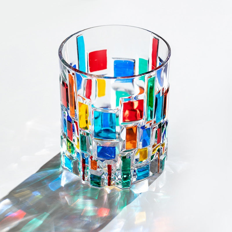 Bicchiere dipinto mosaico