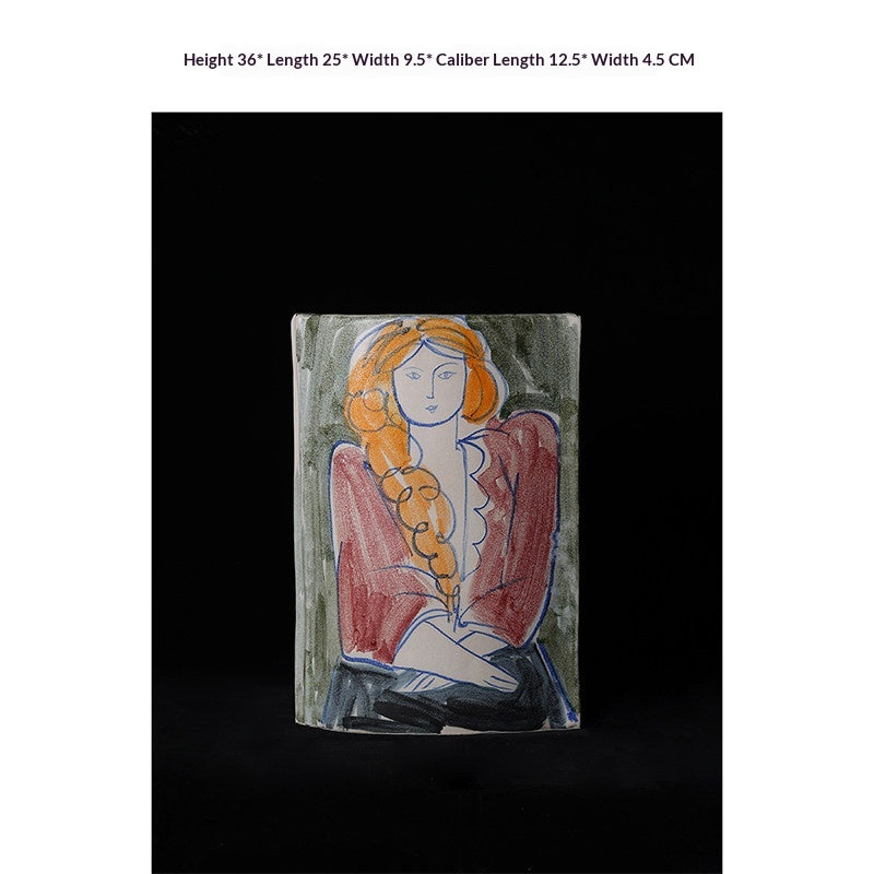 Vaso ceramica figure astratte