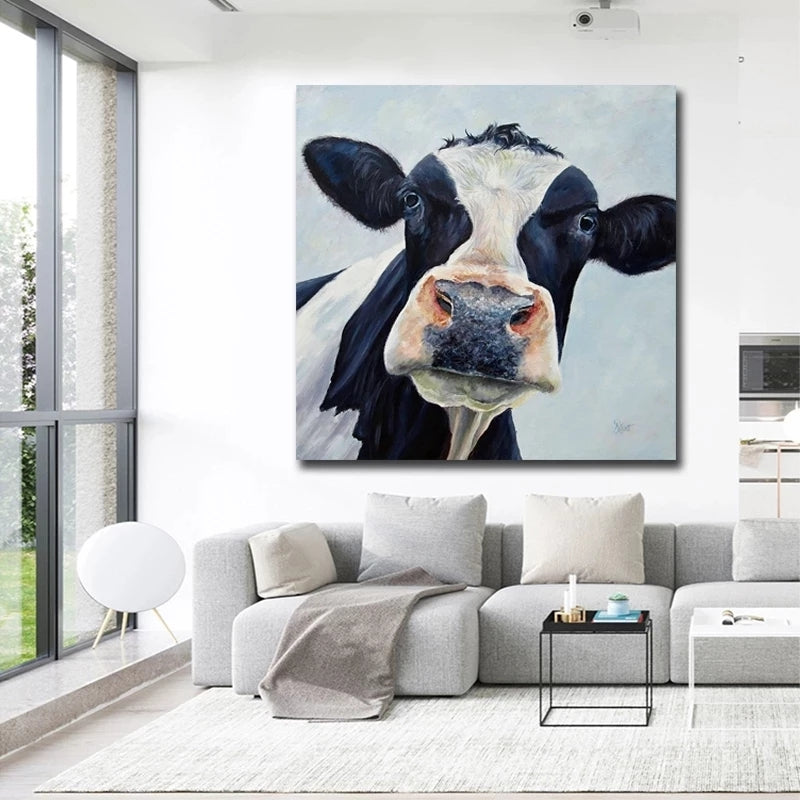 Quadro mucca acquerello