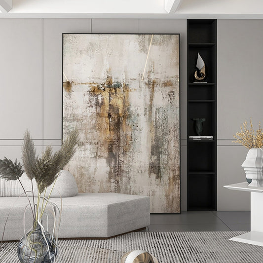Quadro su tela Astratto muro invecchiato dorate