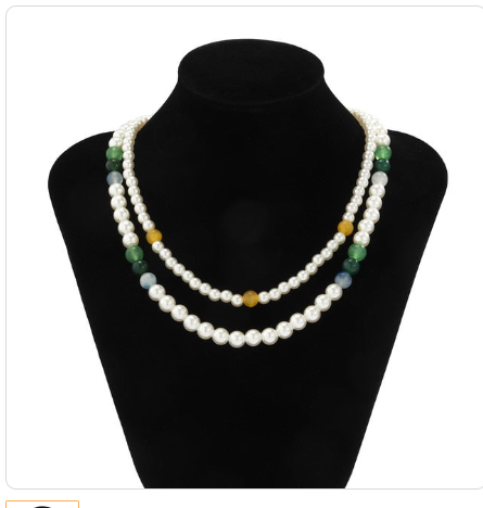 Collana perle bicolore