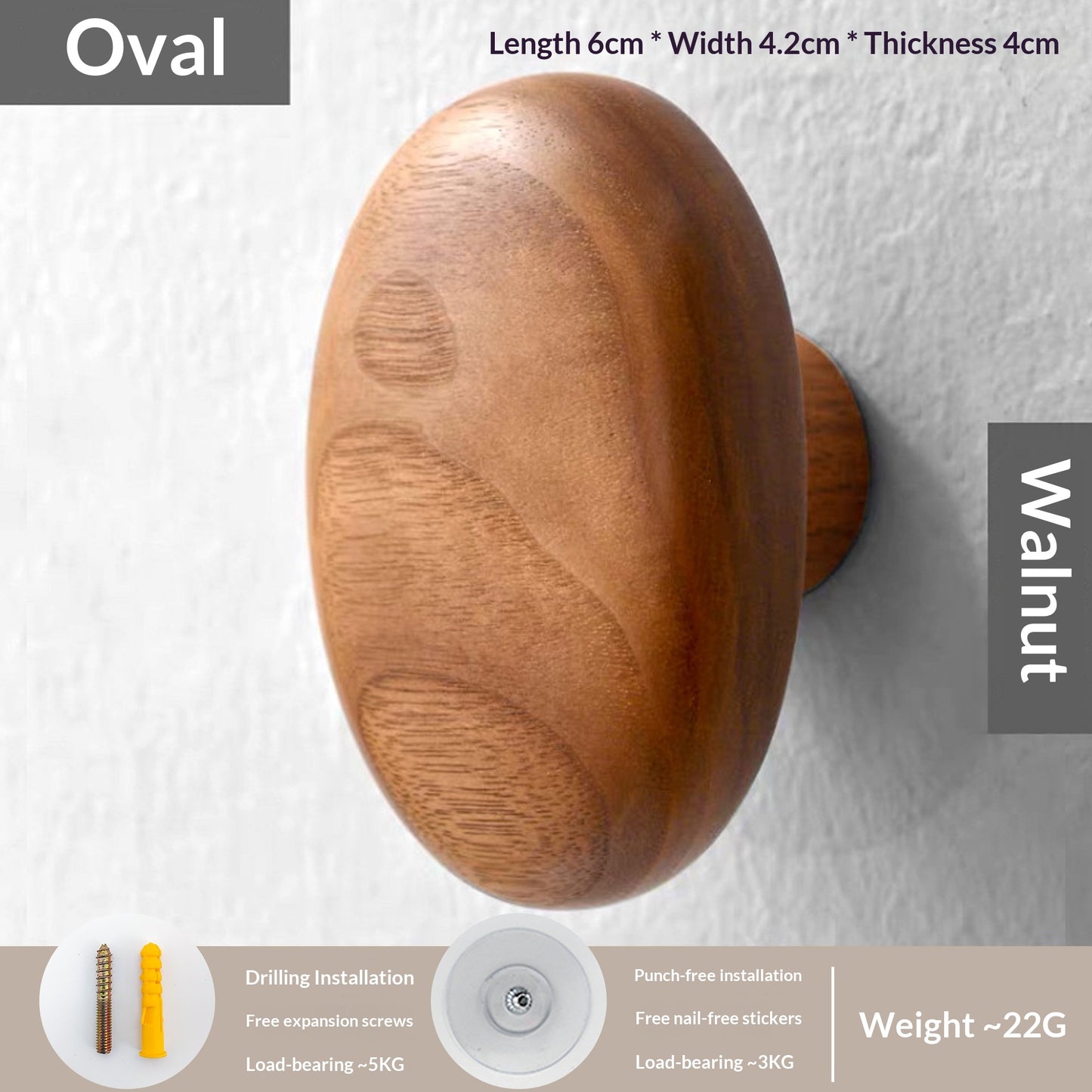 Gancio legno stile nordico