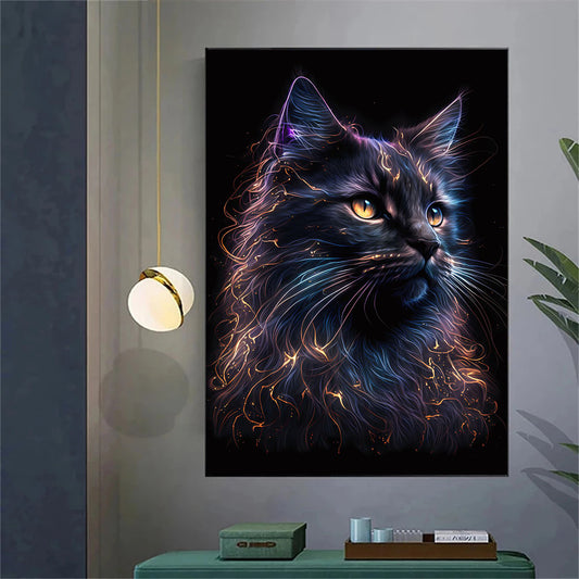 Quadro su tela Gatto e caffè