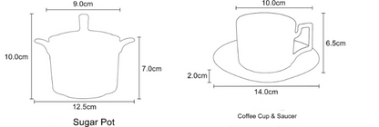 Servizio caffè-tè ceramica pied di gallo